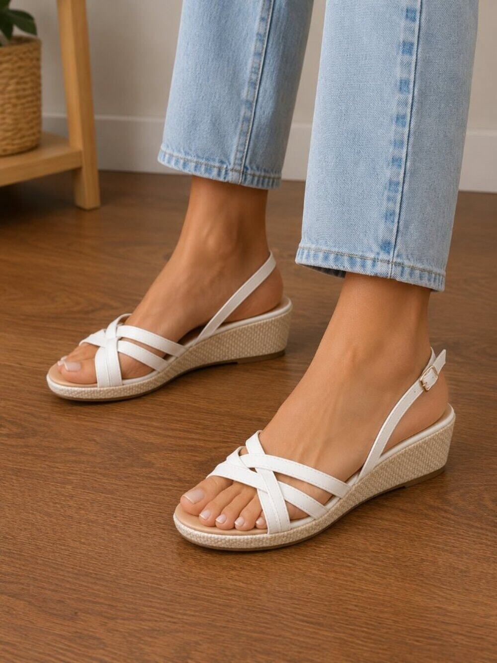 New Nude Strappy Sandals Women’s Size 9.5 10 EU 41 Ankle Strap Summer Chic